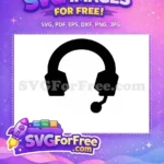 Free Black Headset Free Mic Gaming Free SVG - Instant Download