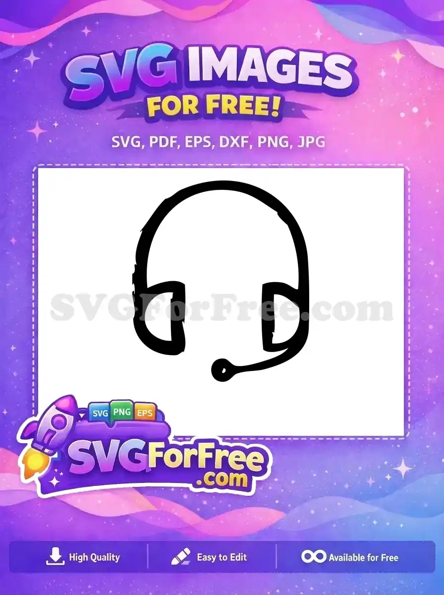 Free Black Headset Free Microphone Basic Free SVG