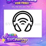 Free Black Headset Free Sound Waves Podcast Free SVG - Instant Download