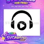 Free Black Headset Free Play Button Music Free SVG 2 - Instant Download