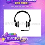 Free Black Headset Free Microphone Simple Support Free SVG - Instant Download