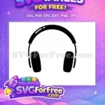 Free Black Headset Free Gamer Accessory Silhouette Free SVG - Instant Download