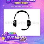 Free Black Headset Free Microphone Simple Free SVG 2 - Instant Download