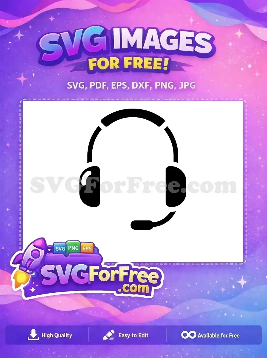 Free Black Headset Free Microphone Simple Free SVG 2