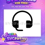 Free Black Padded Headset Free Boom Mic Headphone Free SVG - Instant Download