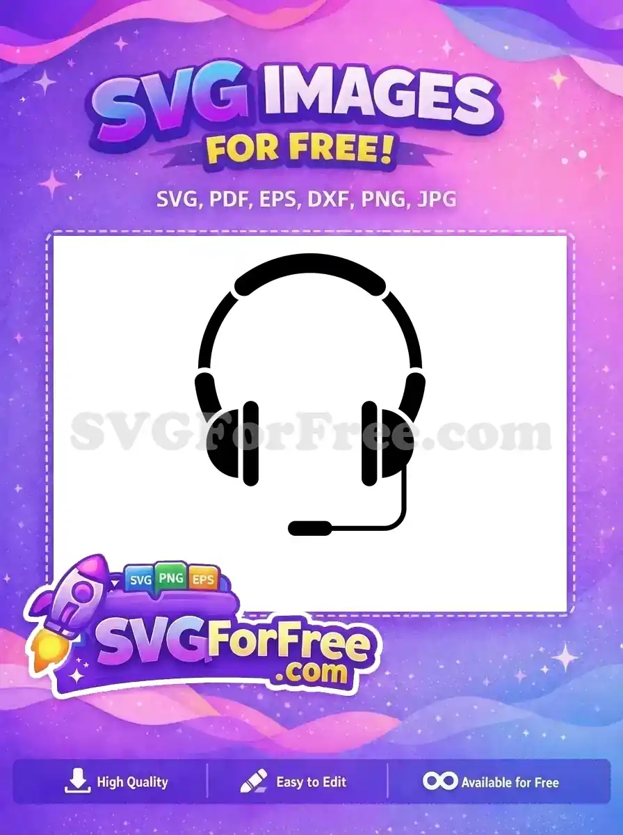 Free Black Headset Free Microphone Podcast Free SVG