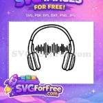 Free Black Headset Free Soundwave Silhouette Music Free SVG - Instant Download