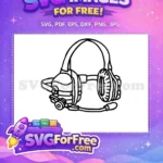 Free Black Headset Free Microphone Boom Aviation Free SVG - Instant Download