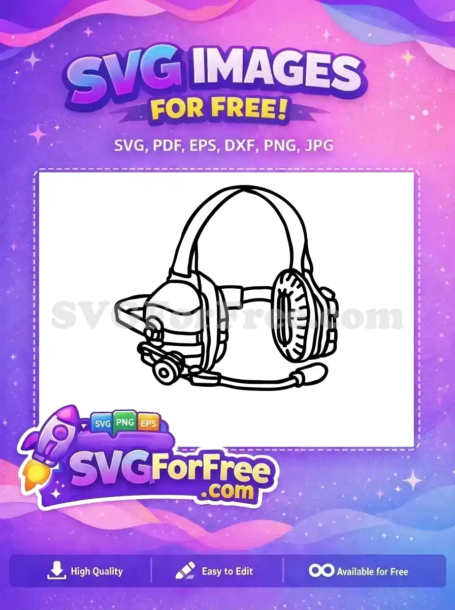 Free Black Headset Free Microphone Boom Aviation Free SVG