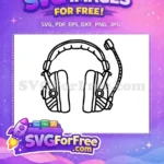 Free Black Headset Free Microphone Gamer Free SVG 2 - Instant Download