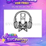 Free Studio Mic Free Pop Filter Podcast Free SVG - Instant Download