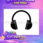 Free Black Headset Free Music Accessory Simple Free SVG - Instant Download