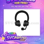 Free Black Headset Free Microphone Communication Free SVG - Instant Download