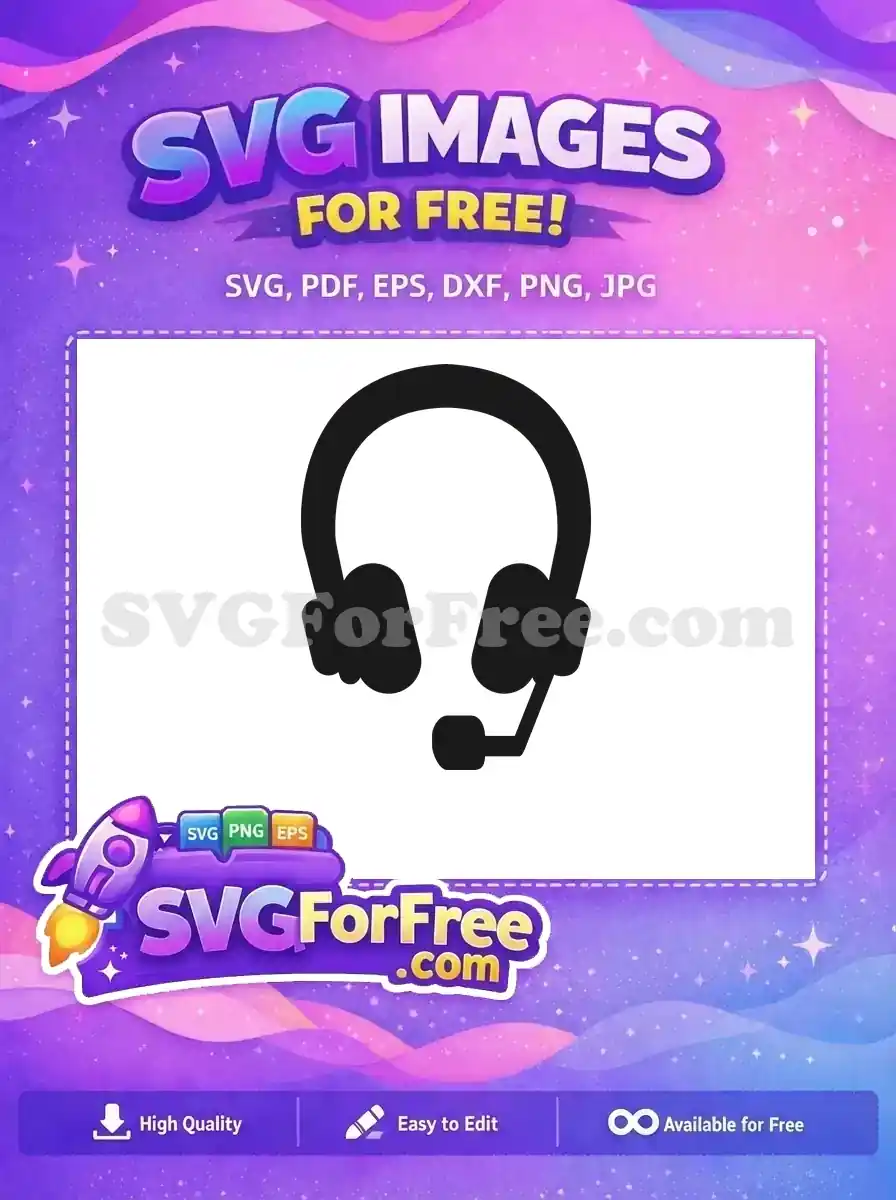 Free Black Headset Free Microphone Communication Free SVG