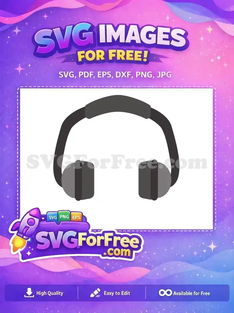 Free Rounded Earpads Free Gray Headband Category 1 Free SVG