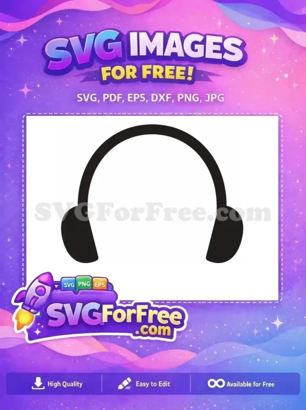 Free Black Headset Free Minimalist Style Accessory Free SVG 2