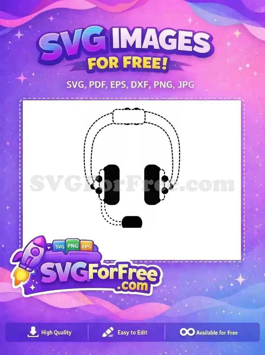 Free White Headset Free Microphone Gaming Accessory Free SVG