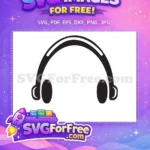 Free Black Headset Free Minimalist Design Music Free SVG 3 - Instant Download