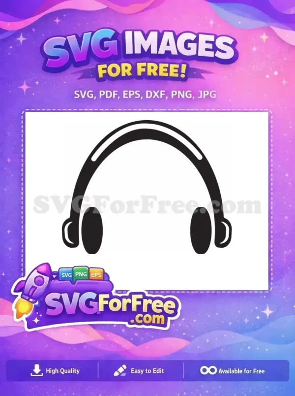 Free Black Headset Free Minimalist Design Music Free SVG 3