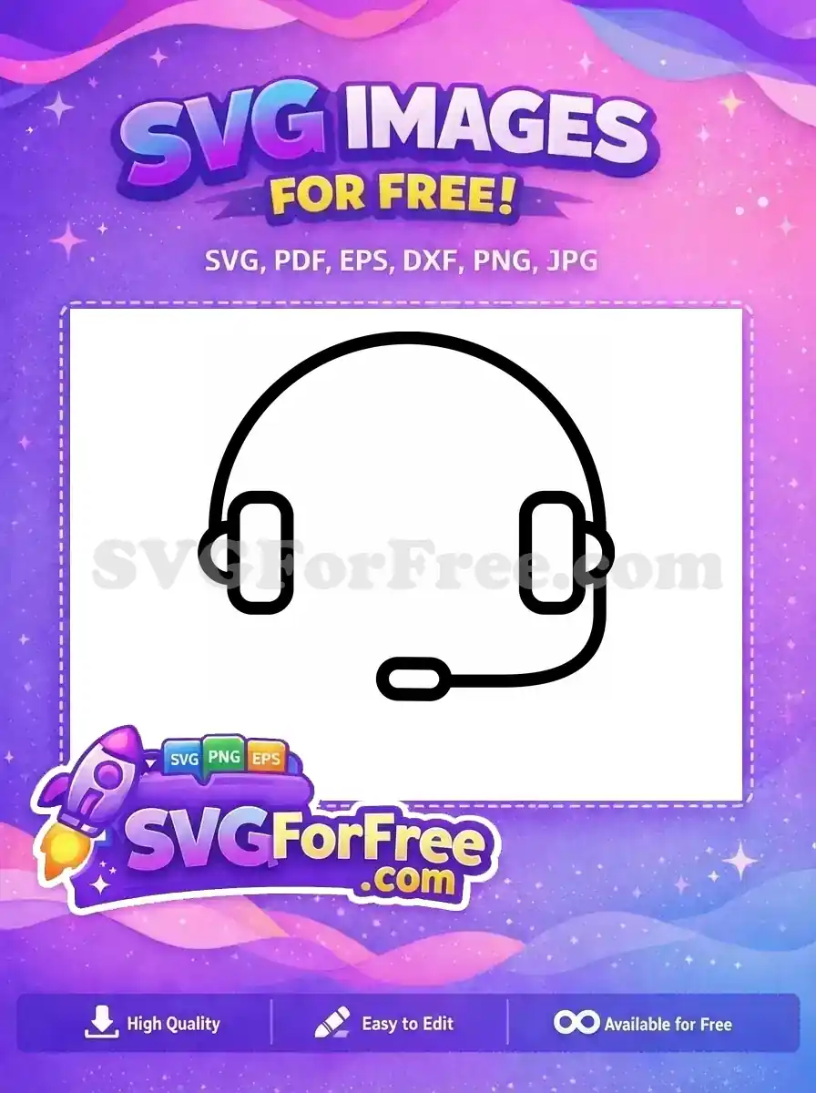 Free Gaming Headset Detail Free Gamer Headphone Streaming Free SVG