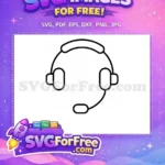 Free Gamer Headset Free Streaming Silhouette Character Free SVG - Instant Download