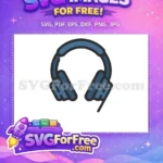 Free Blue Headset Free Gaming Headset Accessory Free SVG - Instant Download