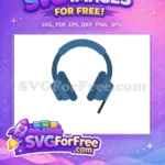 Free Blue Headset Free Microphone Simple Free SVG - Instant Download