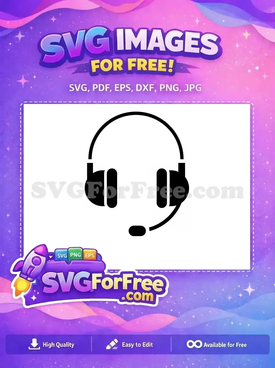 Free Black Headset Free Minimalist Simple 1 Free SVG