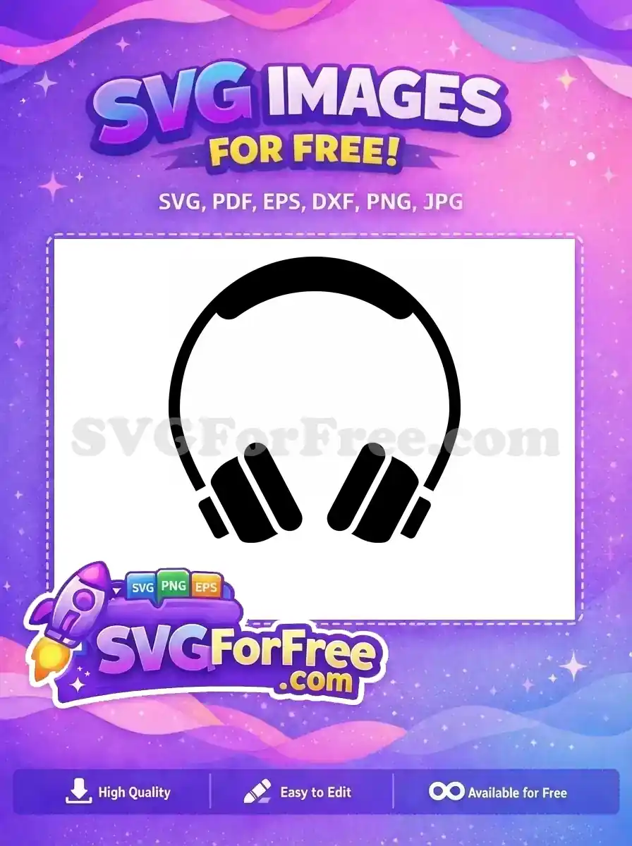 Free Gamer Headset Free Black Silhouette Headset Accessory Free SVG