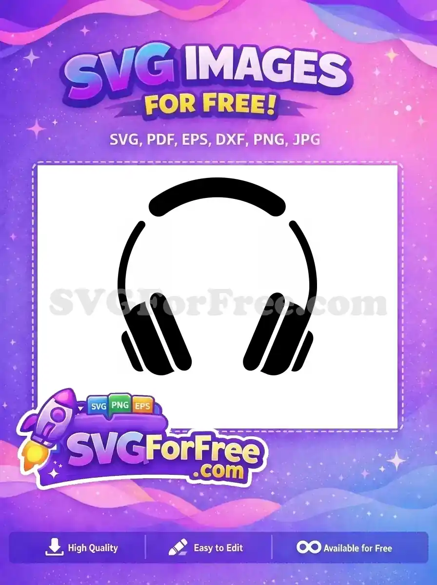 Free Minimalist Headset Silhouette Free Music Headphone Accessory Free SVG