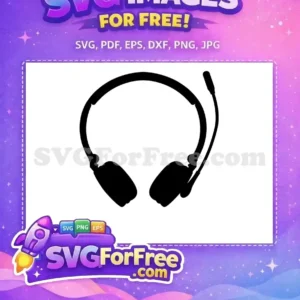 Free Black Headset Free Microphone Style Headset Free SVG