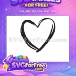 Free Distressed Outline Free Love Heart Valentine Free SVG - Instant Download