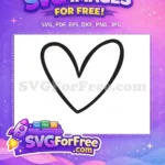Free Line Heart Free Outline Simple Heart Free SVG - Instant Download