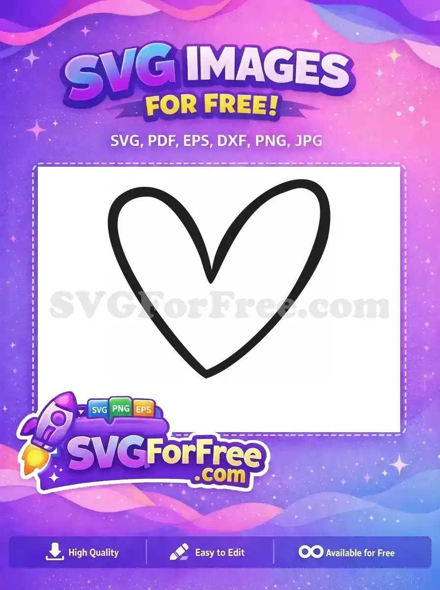 Free Line Heart Free Outline Simple Heart Free SVG