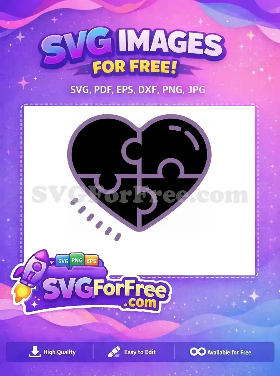 Free Purple Puzzle Free Heart Love Valentine Free SVG
