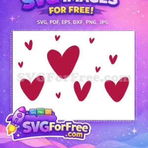 Free Burgundy Hearts Free Scattered Valentines Pattern Free SVG