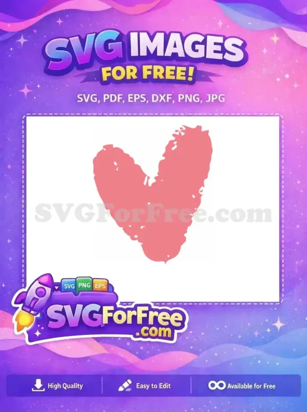 Free Rough Edge Free Light Red Heart Valentine Free SVG