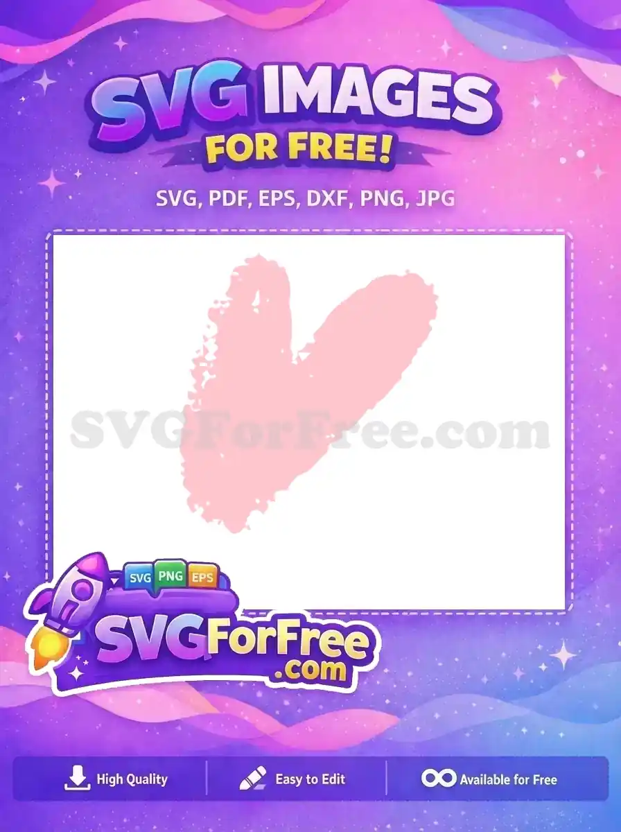 Free Pink Brushstroke Free Heart Distressed Valentine Free SVG