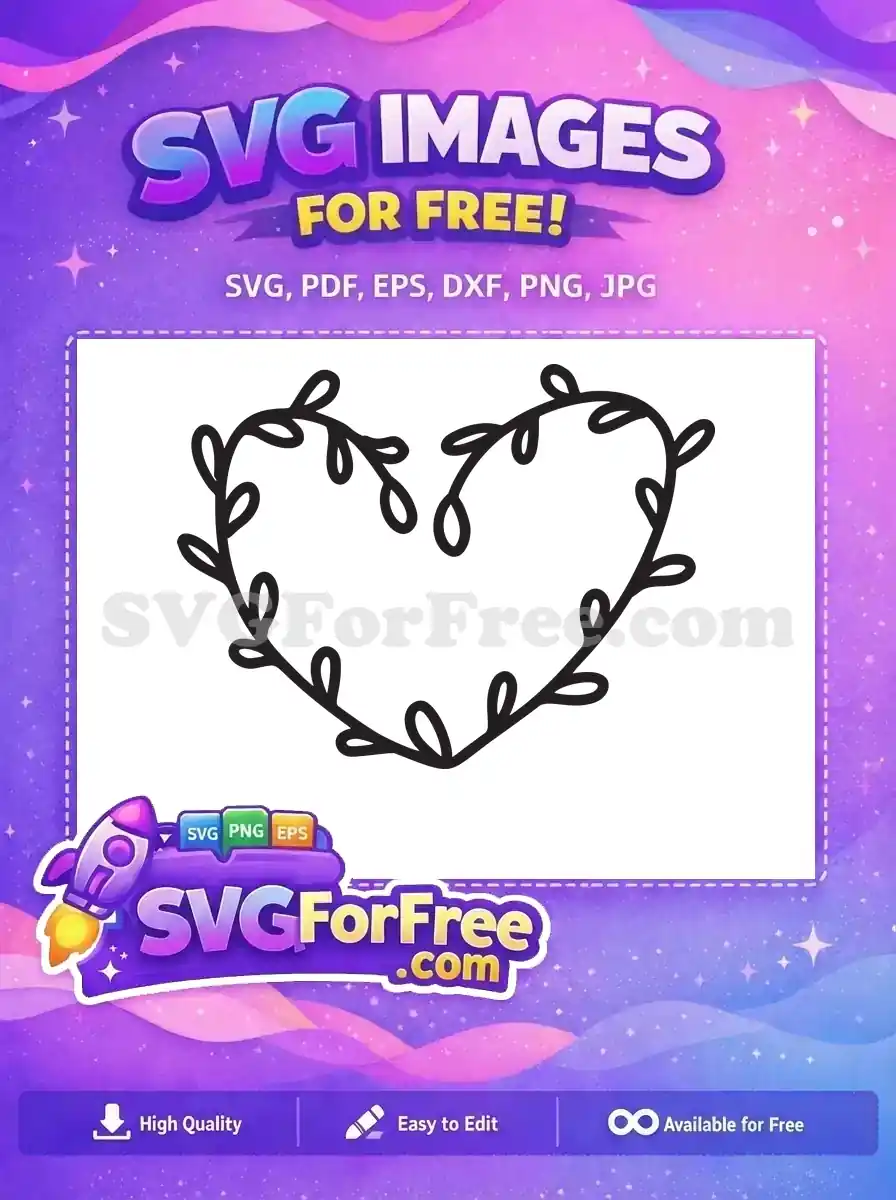 Free Vine Leaves Free Heart Shape Floral Free SVG