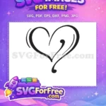 Free Swirl Adornments Free Simple Heart Valentine Free SVG - Instant Download
