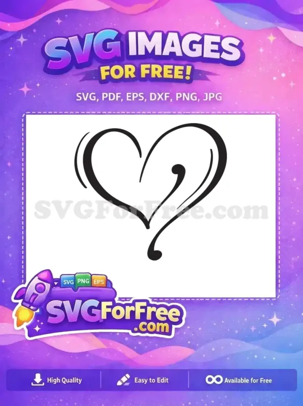 Free Swirl Adornments Free Simple Heart Valentine Free SVG