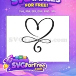 Free Elegant Flourish Free Heart Design Simple Free SVG - Instant Download