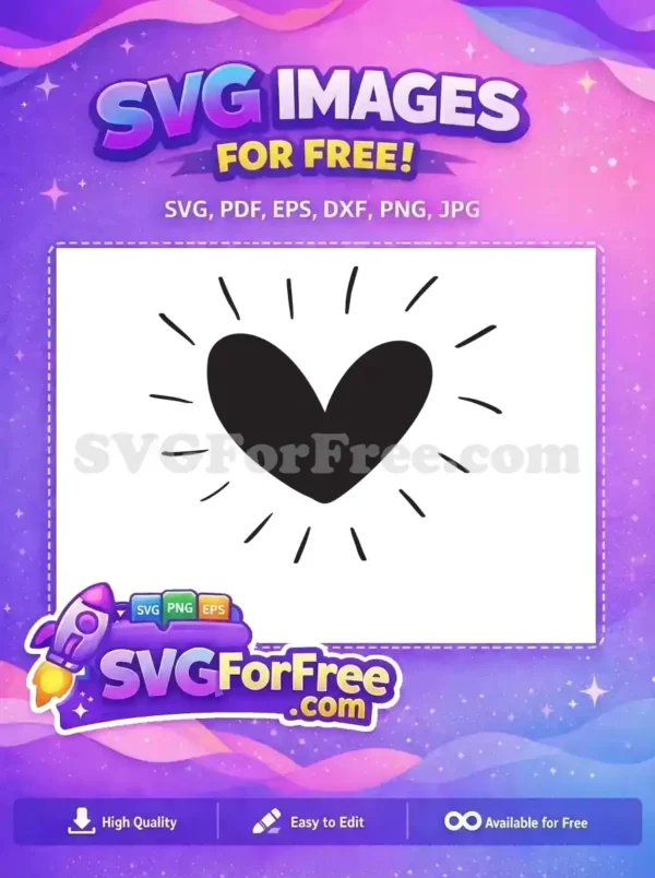 Free Simple Heart Free Radiant Lines Love Free SVG
