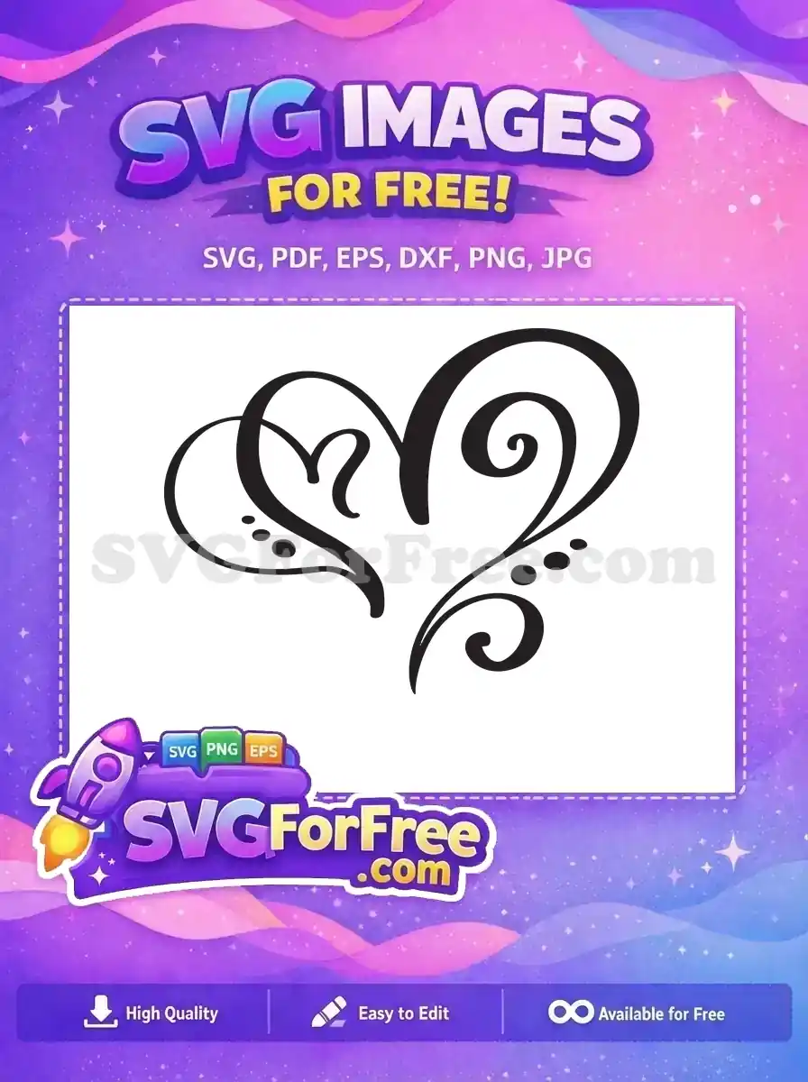 Free Heart Swirl Free Ornament Dots Heart Free SVG
