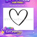 Free Simple Line Free Heart Love Valentine Free SVG - Instant Download