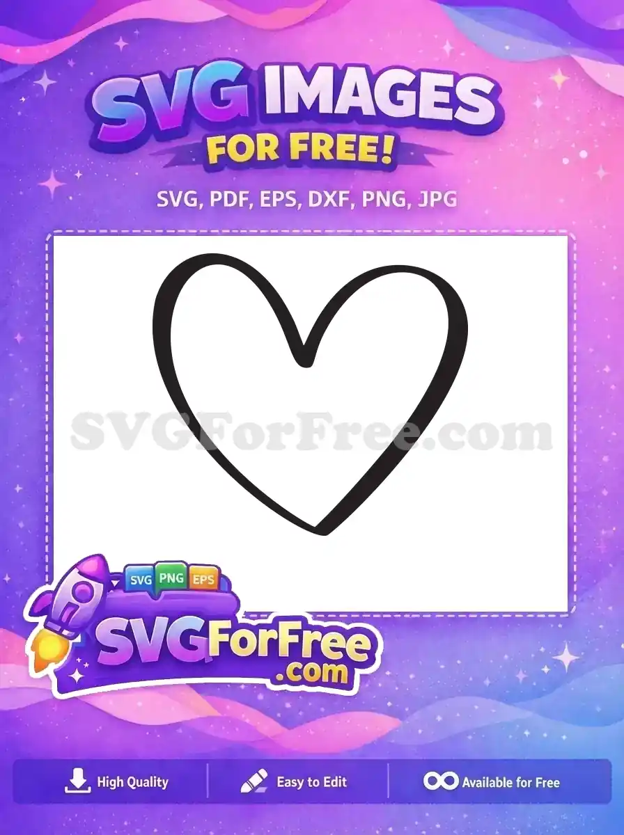 Free Simple Line Free Heart Love Valentine Free SVG