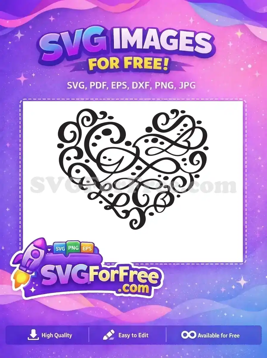 Free Swirl Pattern Free Ornate Design Heart Free SVG