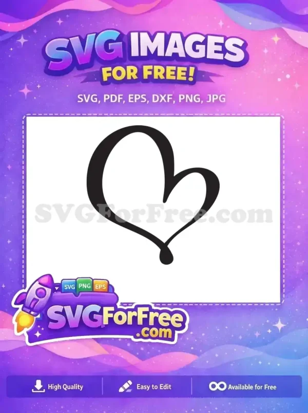 Free Simple Heart Free Love Symbol Valentine Free SVG 1