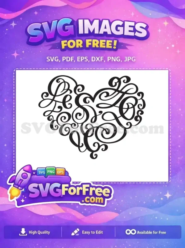 Free Ornate Swirls Free Filigree Design Heart Free SVG