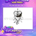 Free Brown Flowers Bouquet Free Heart SVG Decoration Free SVG - Instant Download